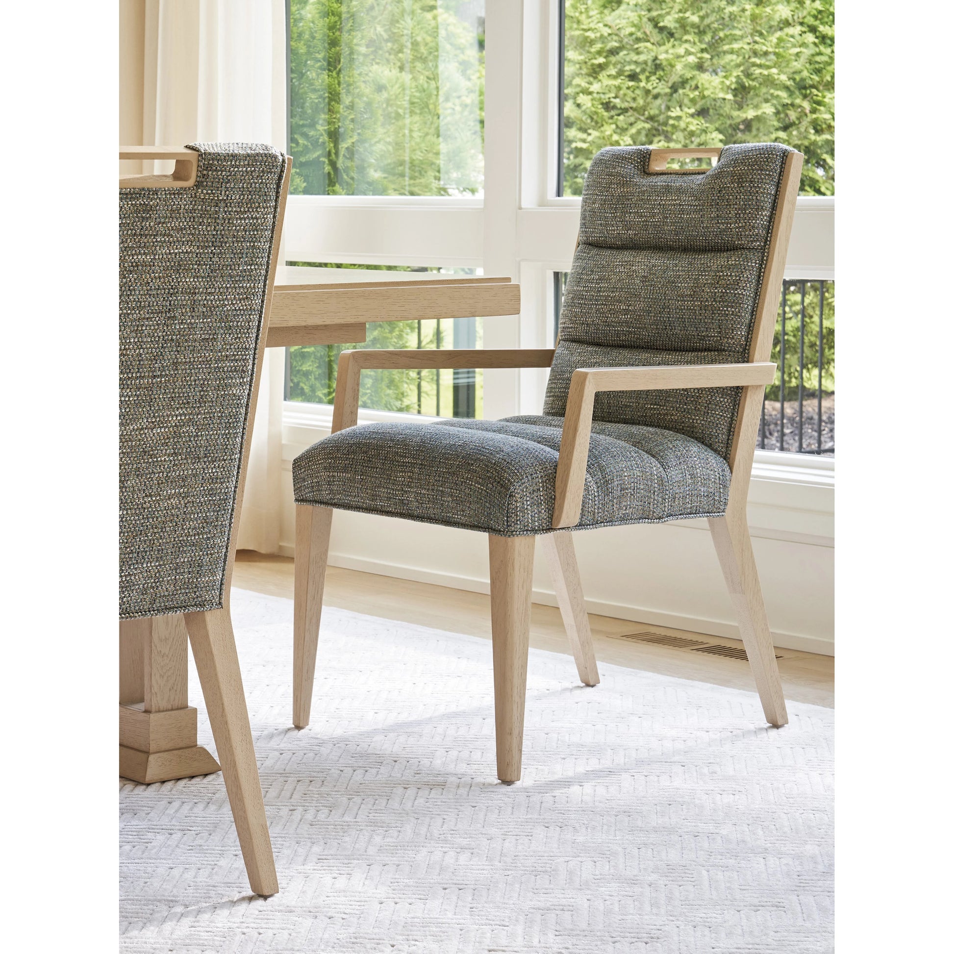 Aiden Channeled Upholstered Arm Chair by Tommy Bahama Home in sand drift. Made from unique in a modern style.
