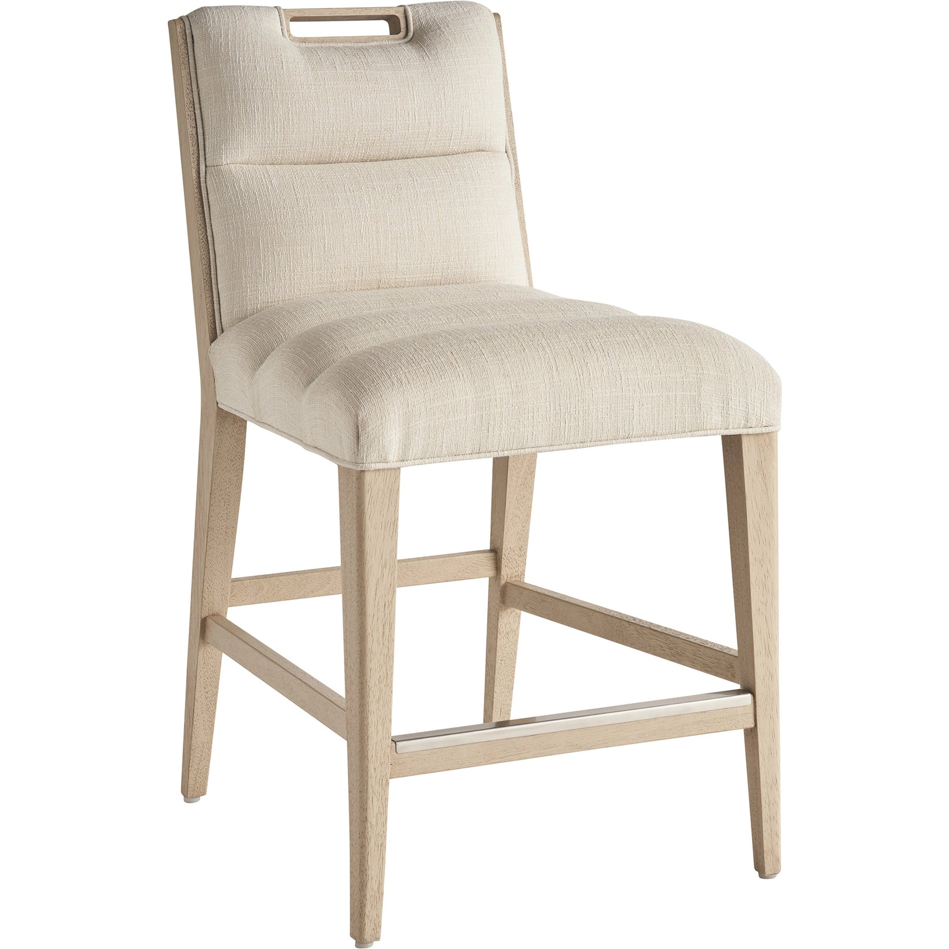 Greer Channeled Upholstered Counter Stool by Tommy Bahama Home in sand drift. Made from unique in a modern style.