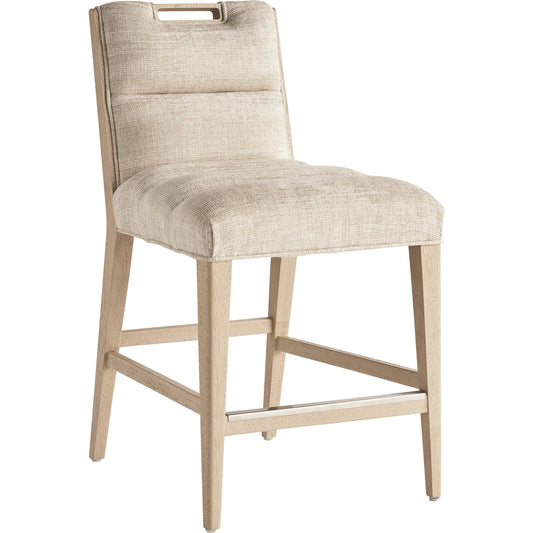 Greer Channeled Upholstered Counter Stool by Tommy Bahama Home in sand drift. Made from unique in a modern style.