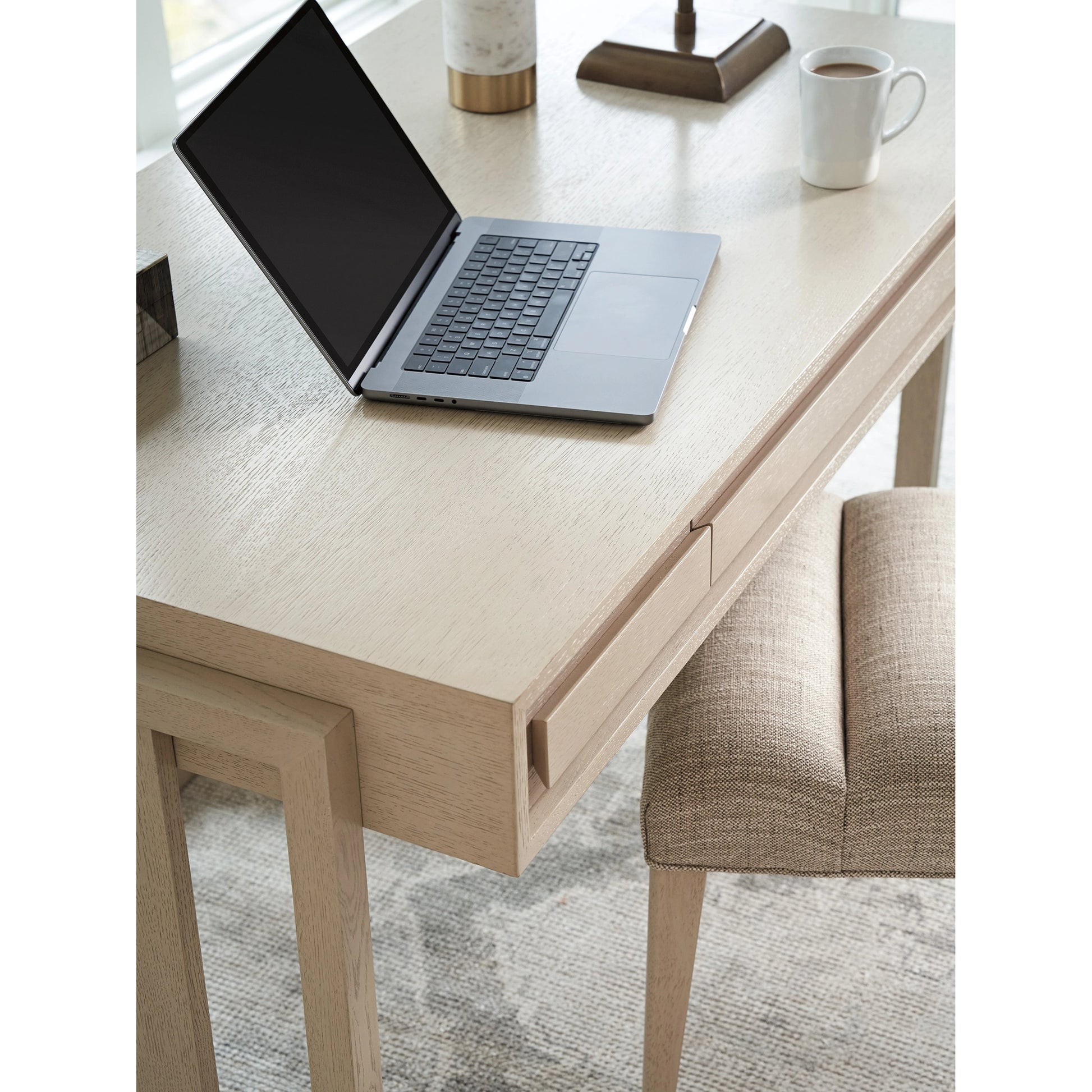 Everson Writing Desk by Tommy Bahama Home in sand drift. Made from unique in a transitional style.