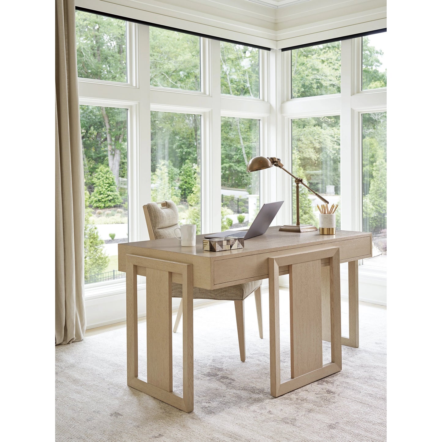 005 SI-2136901 | Lifestyle | Everson Writing Desk by Tommy Bahama Home in sand drift. Made from unique in a transitional style.