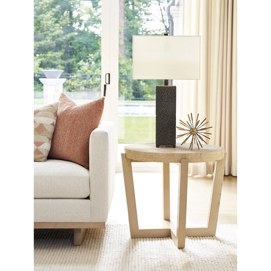 Shasta Round Lamp Table by Tommy Bahama Home in sand drift. Made from unique in a modern style.