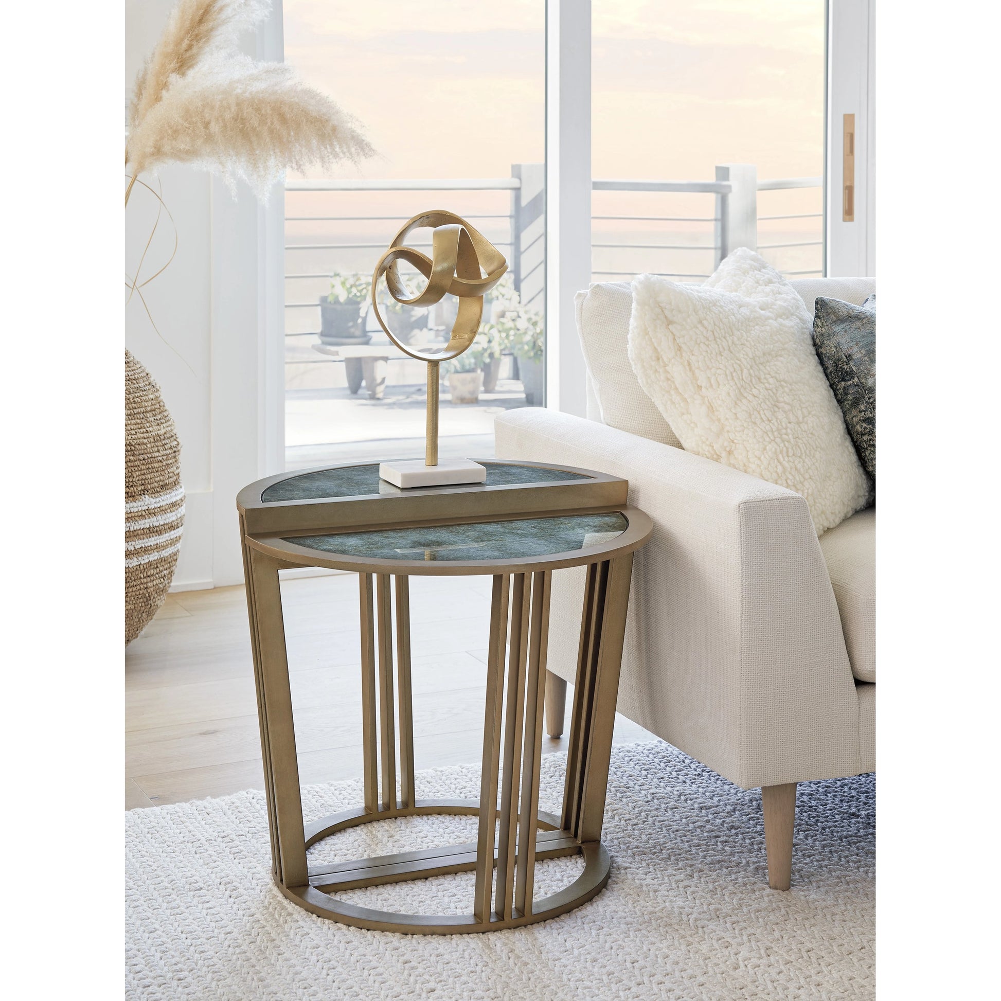 Brooke Bunching Accent Tables by Tommy Bahama Home in champagne. Made from unique in a modern style.