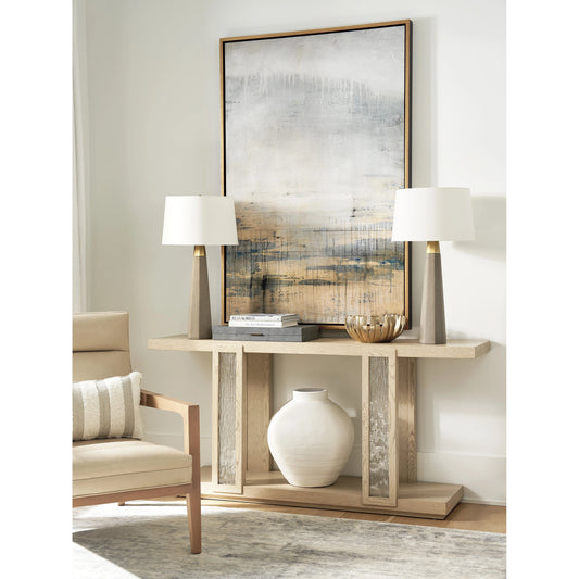 Fischer Console Table by Tommy Bahama Home in sand drift. Made from unique in a transitional style.