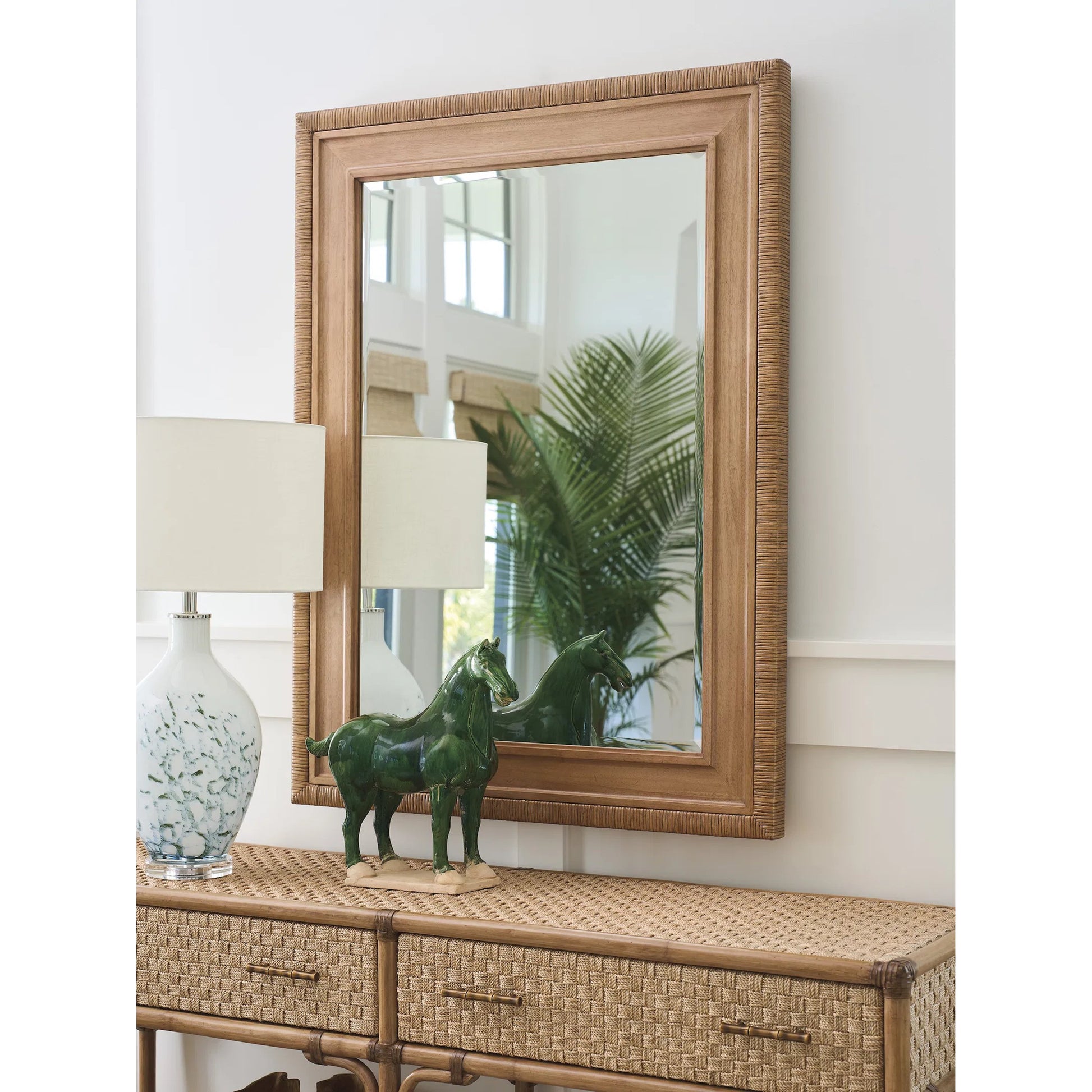 Illusions Rectangular Mirror by Tommy Bahama Home in sunwashed. Made from unique in a unique style.