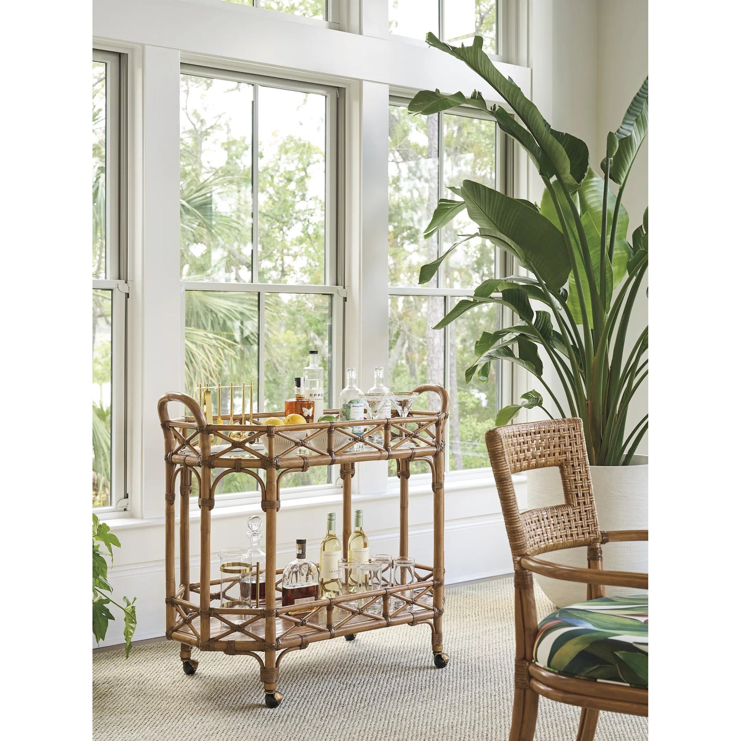 002 SI-2243954 | Additional Silo | Nautilus Bar Cart by Tommy Bahama Home in sunwashed. Made from unique in a unique style.