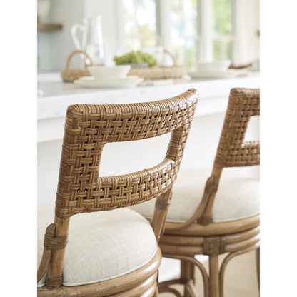 Bay Harbour Swivel Counter Stool by Tommy Bahama Home in sunwashed. Made from unique in a rustic style.