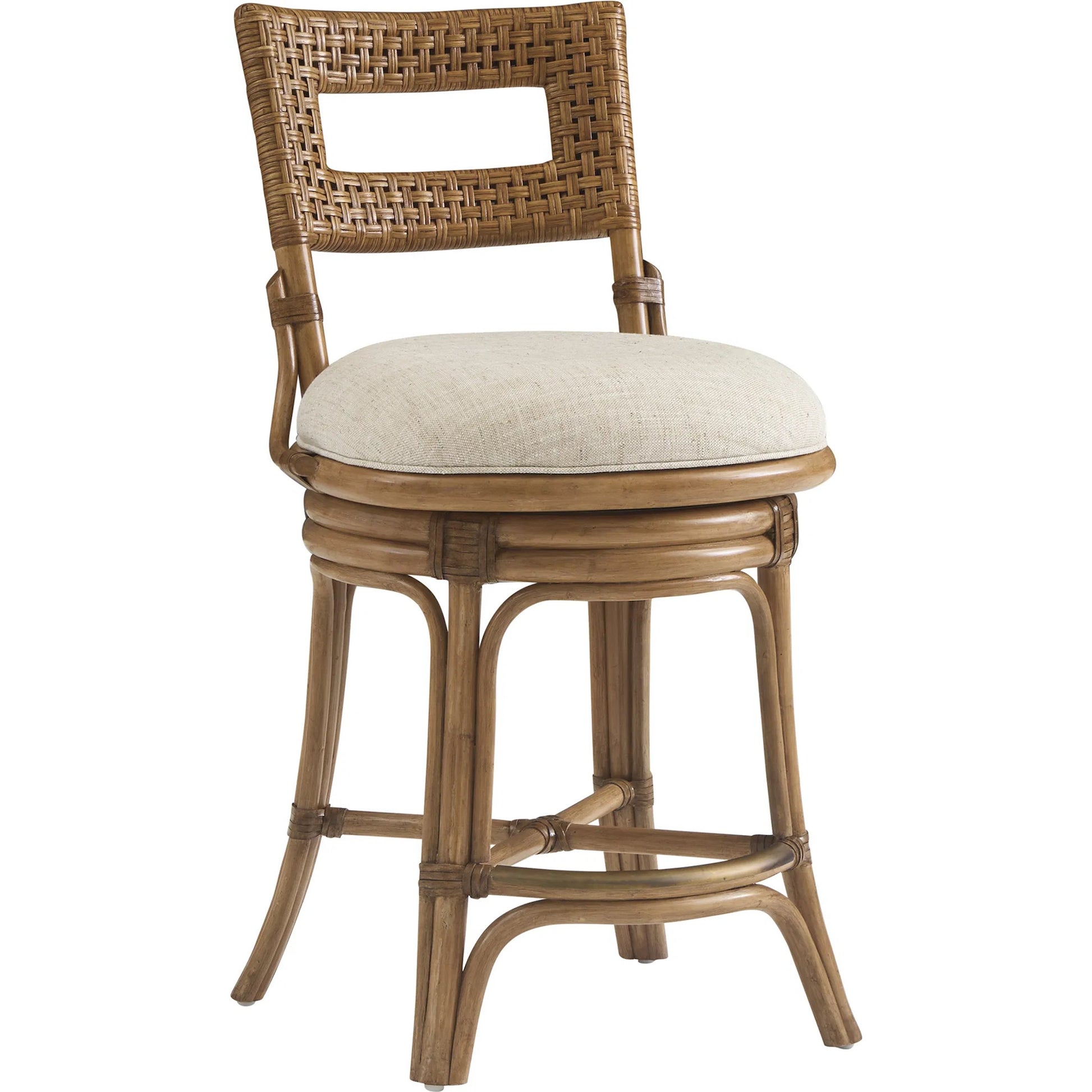 Bay Harbour Swivel Counter Stool by Tommy Bahama Home in sunwashed. Made from unique in a rustic style.