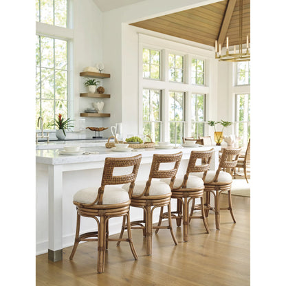 Bay Harbour Swivel Counter Stool by Tommy Bahama Home in sunwashed. Made from unique in a rustic style.