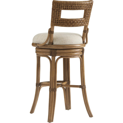 Bay Harbour Swivel Bar Stool by Tommy Bahama Home in sunwashed. Made from unique in a unique style.
