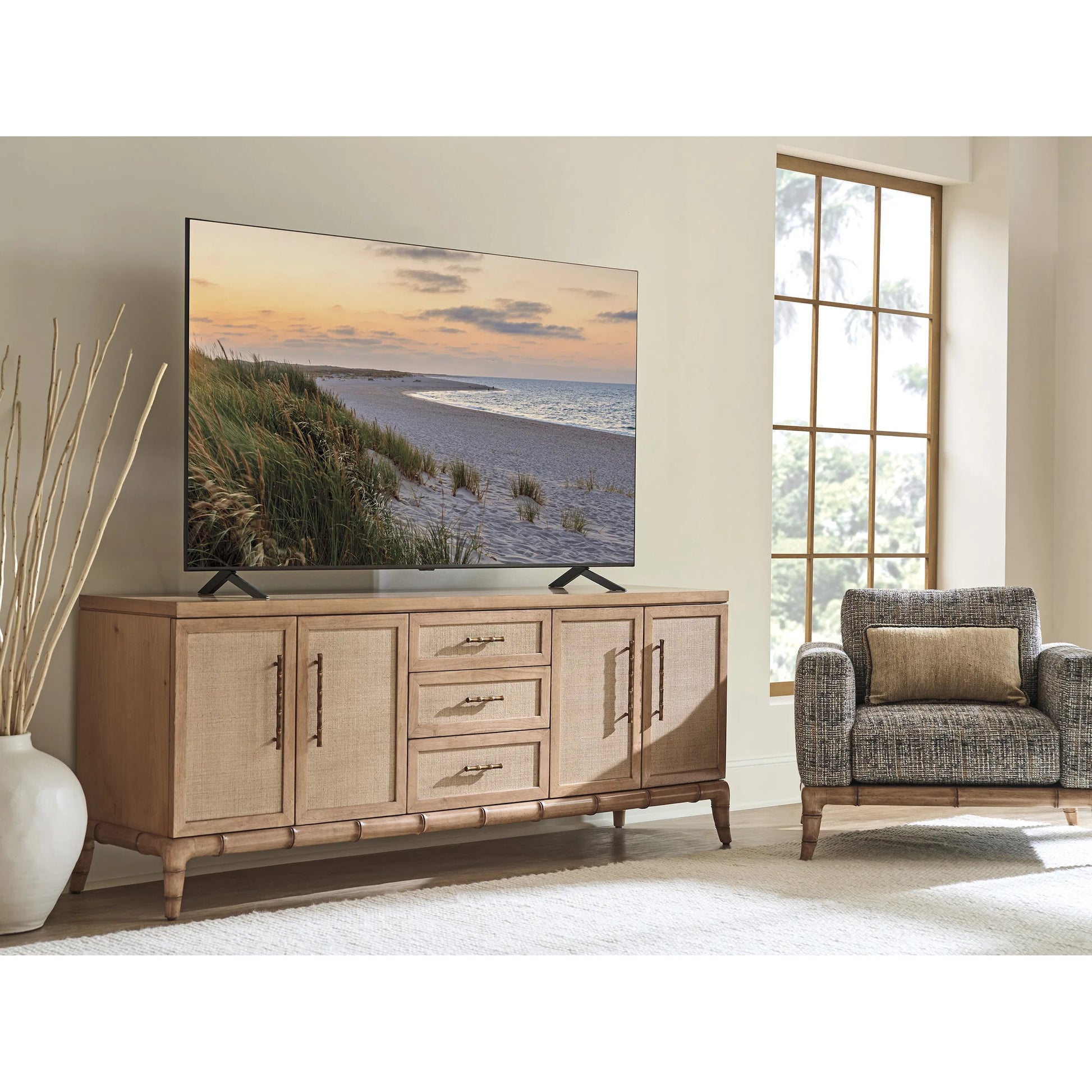 Commodore Media Console by Tommy Bahama Home in sunwashed. Made from unique in a unique style.