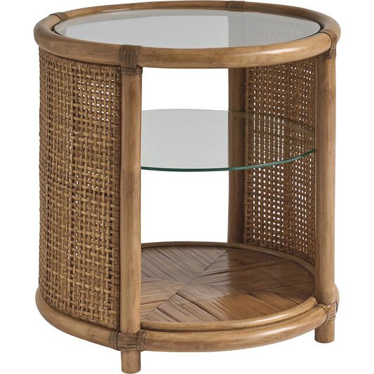 Tortuga Round End Table by Tommy Bahama Home in sunwashed. Made from unique in a unique style.