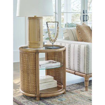 Tortuga Round End Table by Tommy Bahama Home in sunwashed. Made from unique in a unique style.