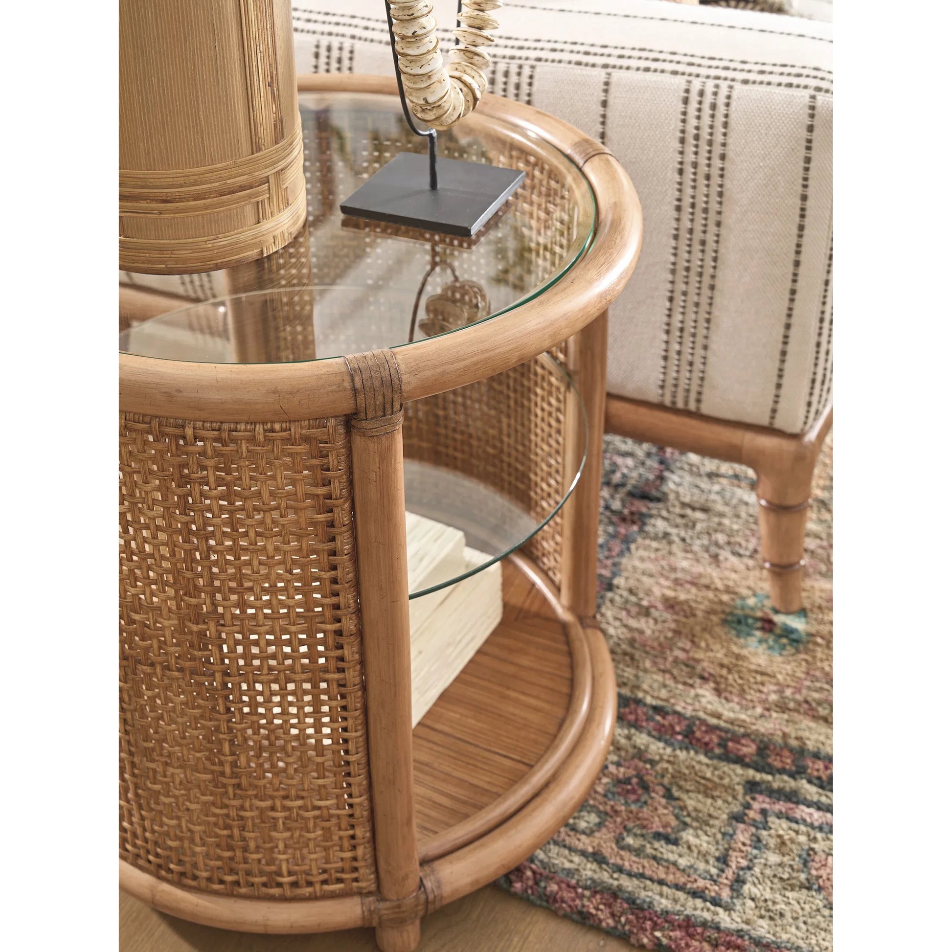 Tortuga Round End Table by Tommy Bahama Home in sunwashed. Made from unique in a unique style.