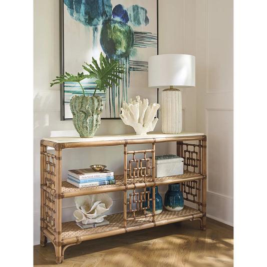 Sailfish Console Table by Tommy Bahama Home in sunwashed. Made from unique in a rustic style.