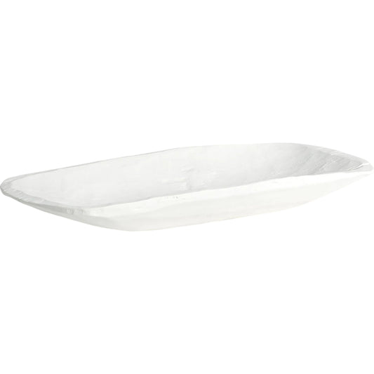 Faux Timber Rectangular Bowl by Global Views in matte white. Made from unique in a unique style.