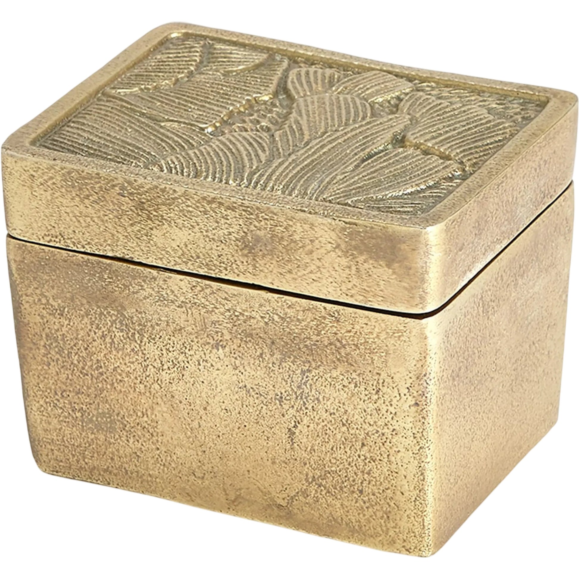 Flora Box by Global Views in antique brass. Made from aluminium in a rustic style.