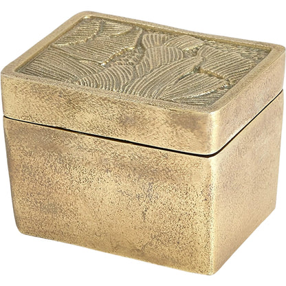 Flora Box by Global Views in antique brass. Made from aluminium in a rustic style.