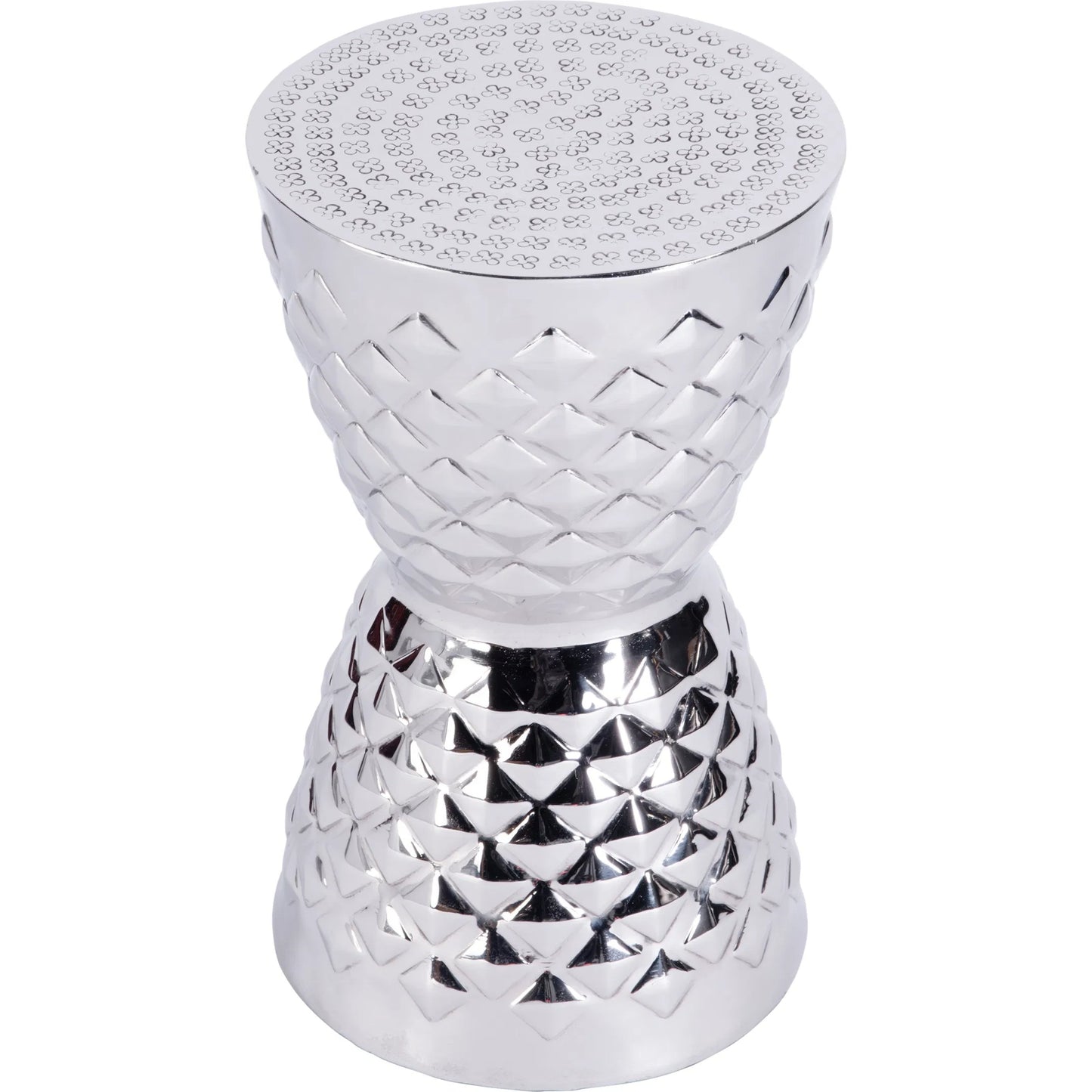 001 SI-2324905 | Primary Silo | Hudson Drum End Table by Butler Specialty Company in silver. Made from aluminum in a modern style.