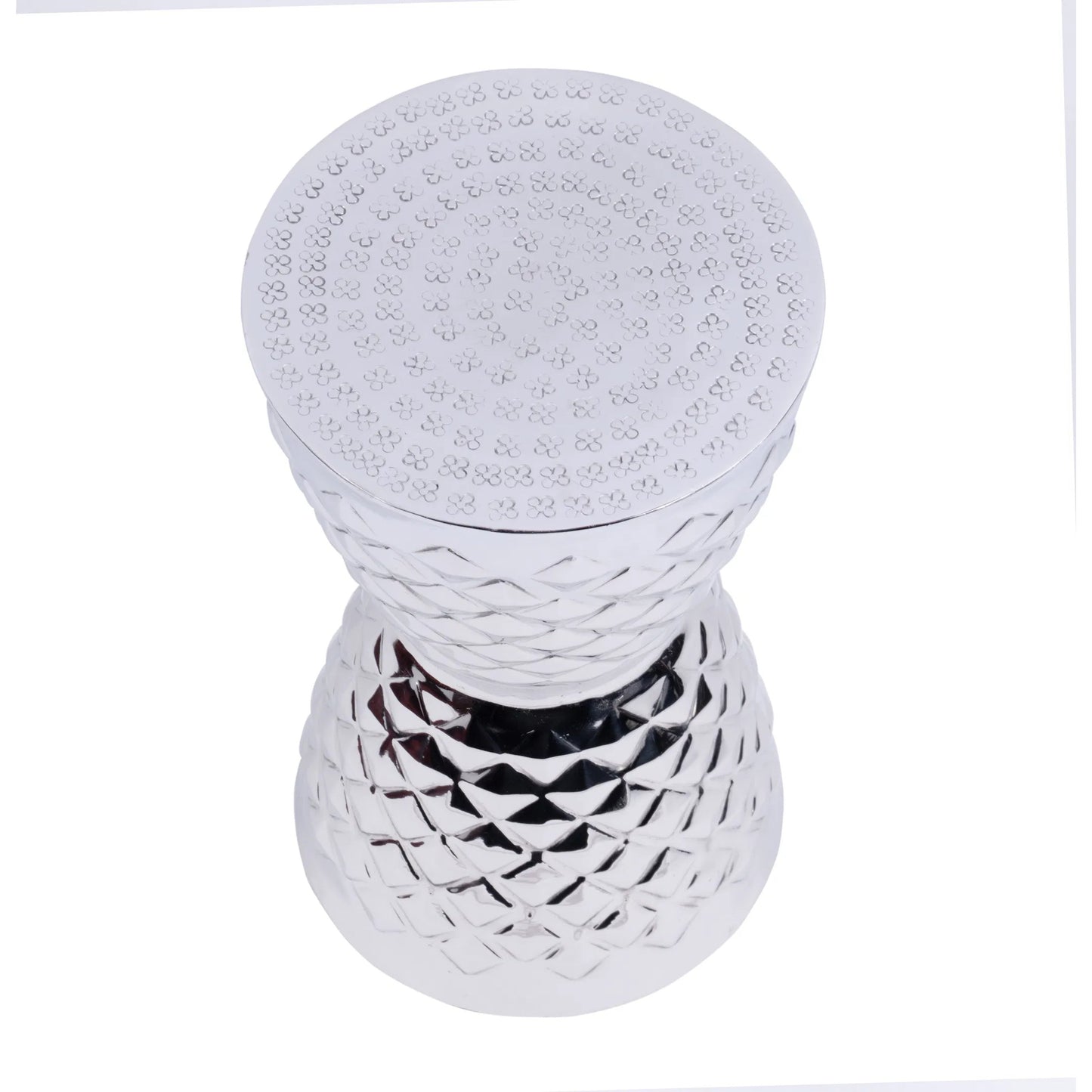 003 SI-2324905 | Additional Silo | Hudson Drum End Table by Butler Specialty Company in silver. Made from aluminum in a modern style.