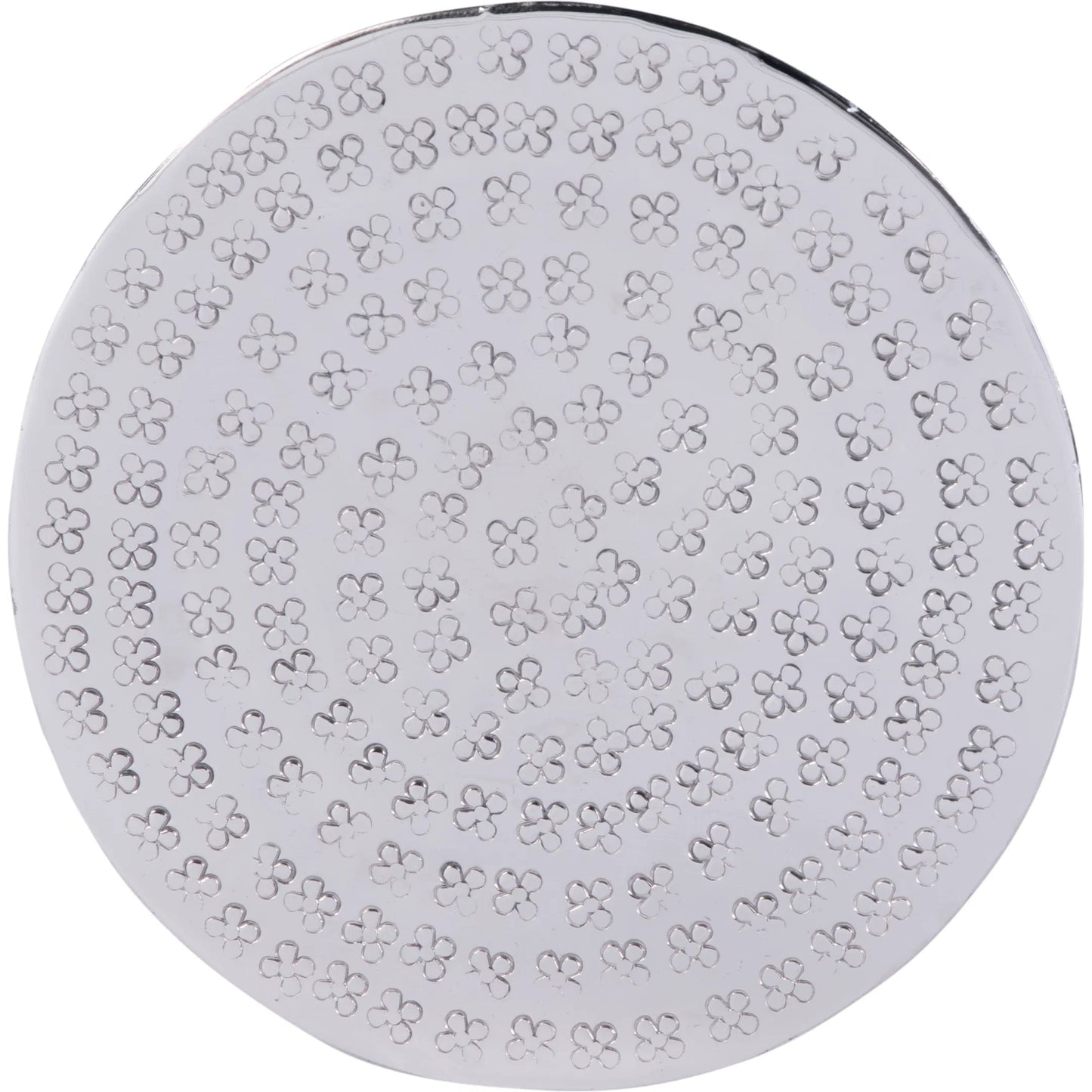 004 SI-2324905 | Closeup | Hudson Drum End Table by Butler Specialty Company in silver. Made from aluminum in a modern style.