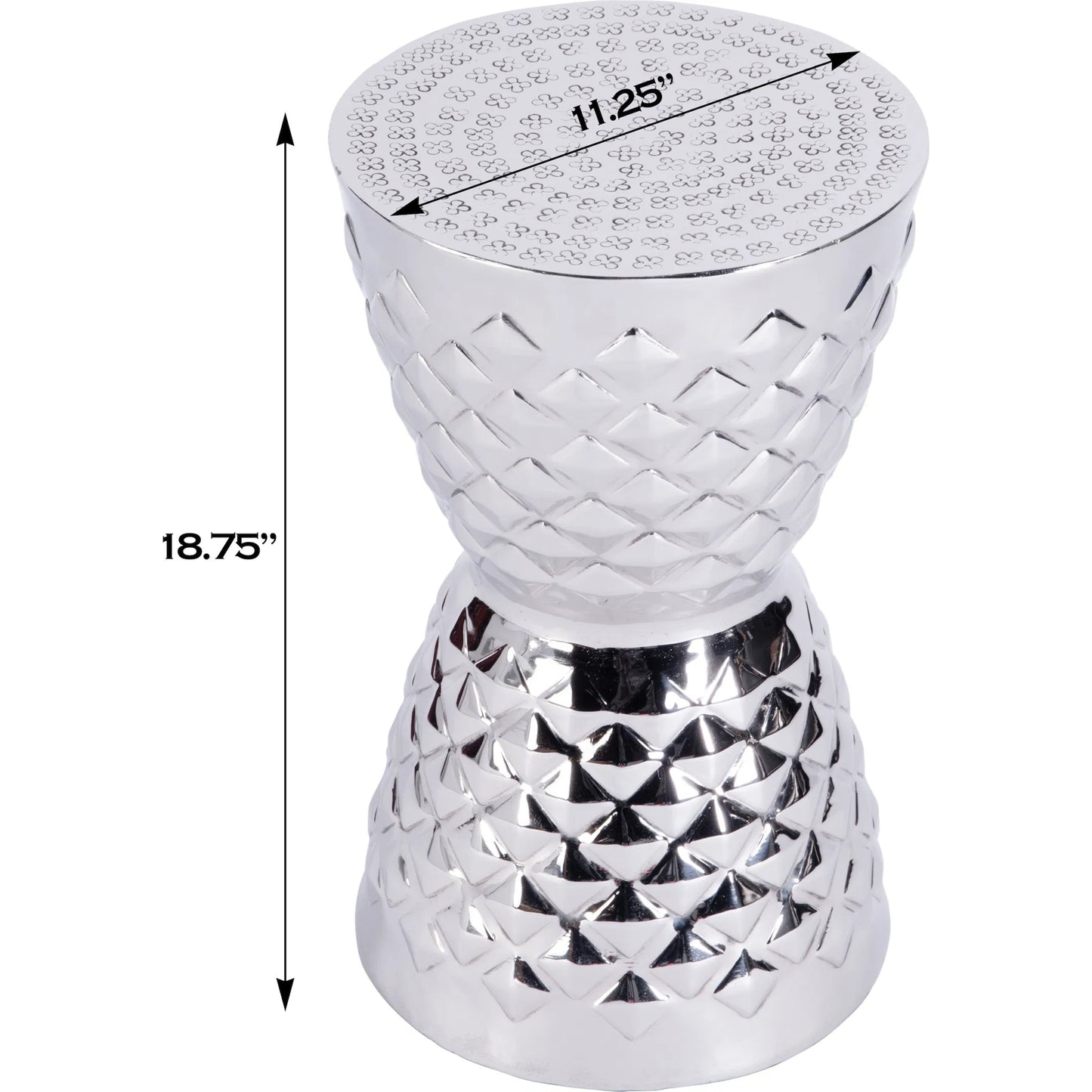002 SI-2324905 | Additional Silo | Hudson Drum End Table by Butler Specialty Company in silver. Made from aluminum in a modern style.