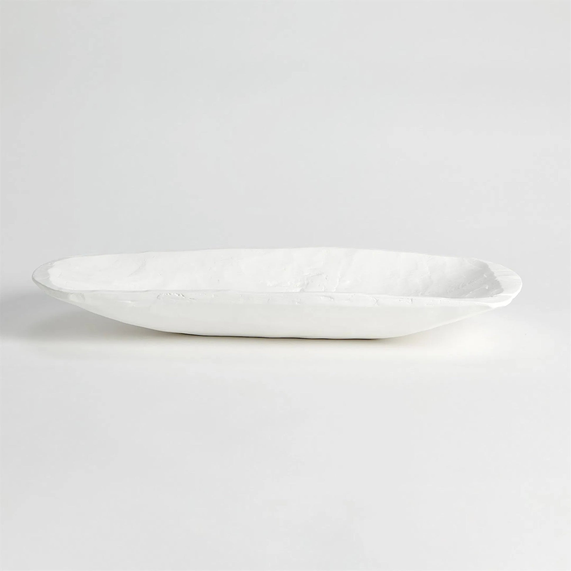 Faux Timber Rectangular Bowl by Global Views in matte white. Made from unique in a modern style.
