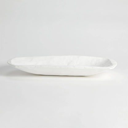 Faux Timber Rectangular Bowl by Global Views in matte white. Made from unique in a modern style.