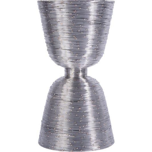 Angelo End Table by Butler Specialty Company in silver. Made from stainless steel in a unique style.