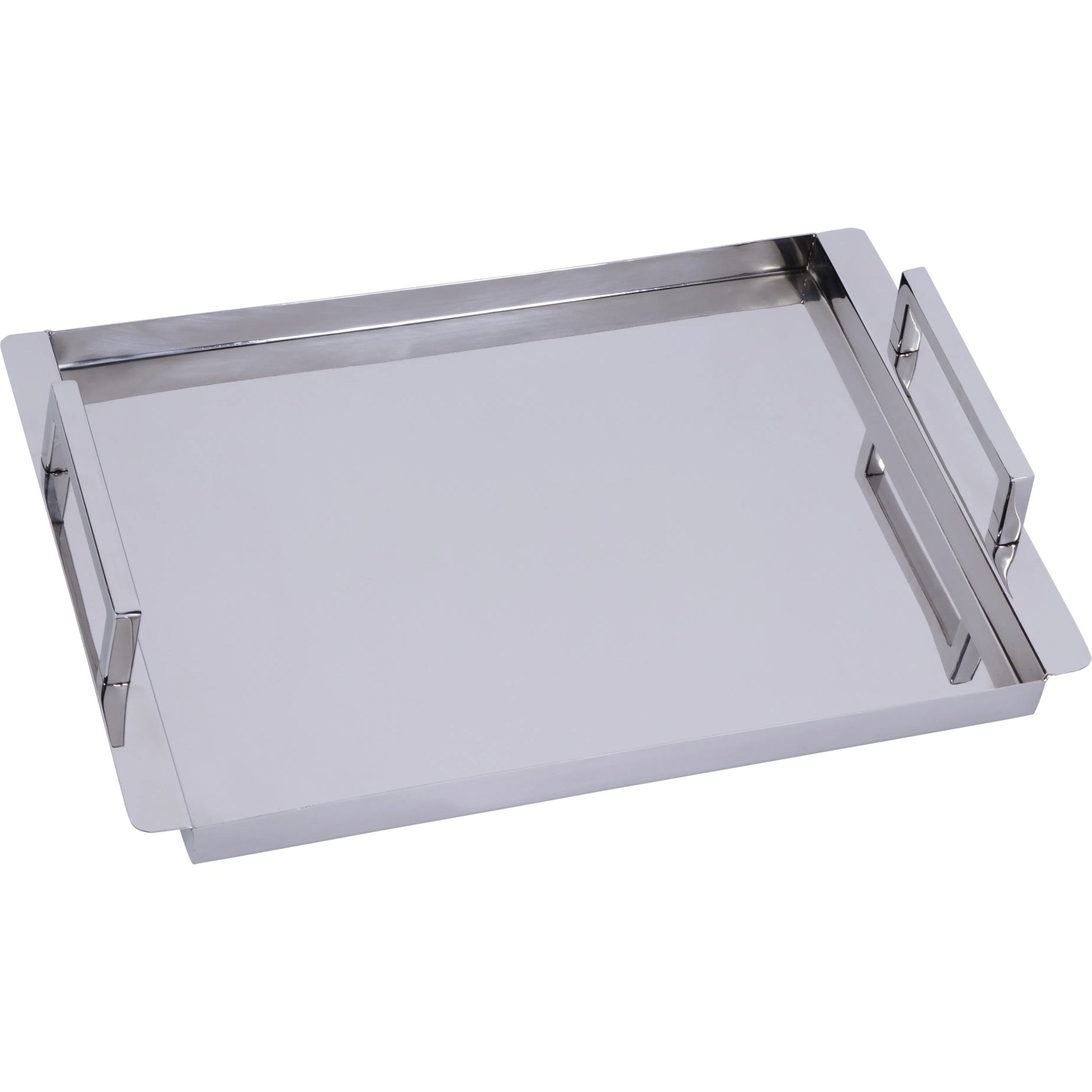 Eva Serving Tray by Butler Specialty Company in silver. Made from stainless steel in a modern style.