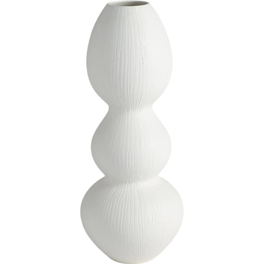 Torch Vase by Global Views in matte white. Made from ceramic in a transitional style.
