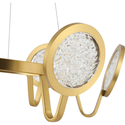 Sherlock 6 Light Pendant by Varaluz in gold. Made from steel, acrylic in a unique style.
