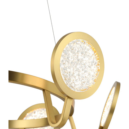Sherlock 6 Light Pendant by Varaluz in gold. Made from steel, acrylic in a unique style.