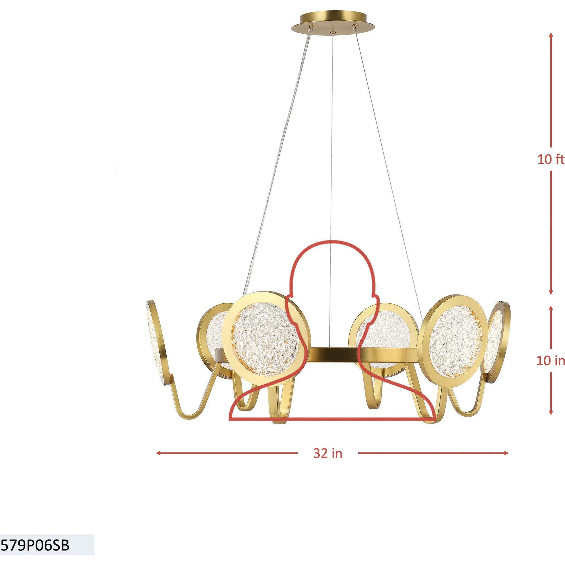 Sherlock 6 Light Pendant by Varaluz in gold. Made from steel, acrylic in a unique style.