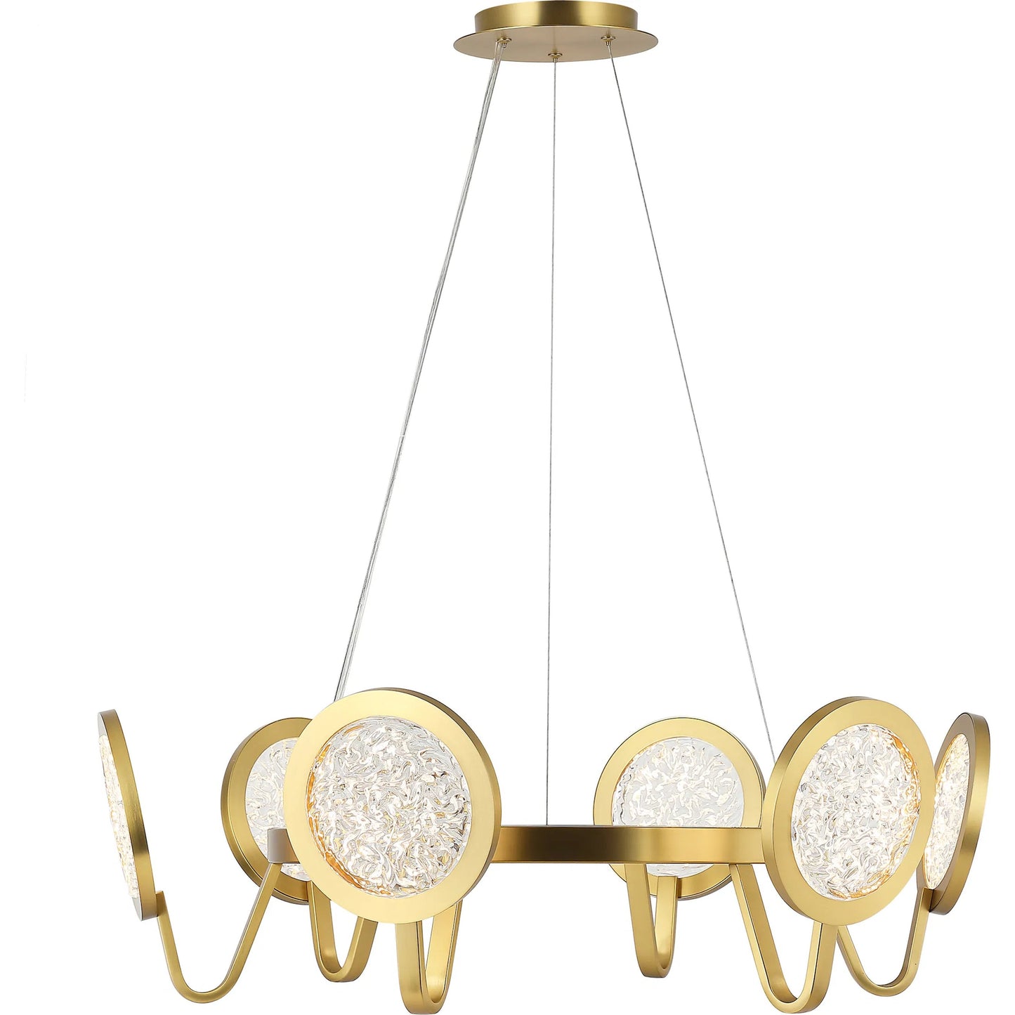 001 SI-2537024 | Primary Silo | Sherlock 6 Light Pendant by Varaluz in gold. Made from steel, acrylic in a unique style.