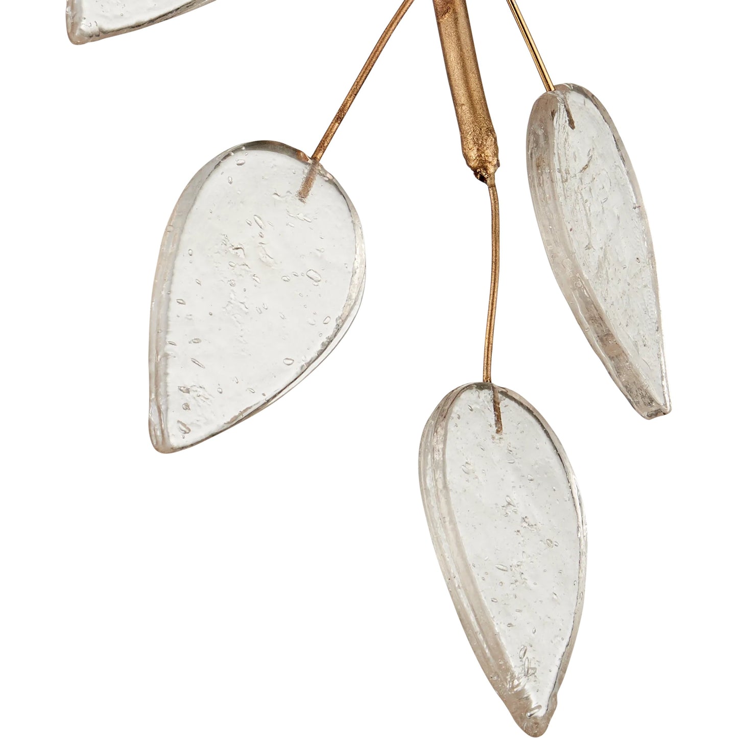 003 SI-2524236 | Closeup | Banyan Pendant by Currey and Company in antique brass, clear. Made from brass, metal, glass in a modern style.