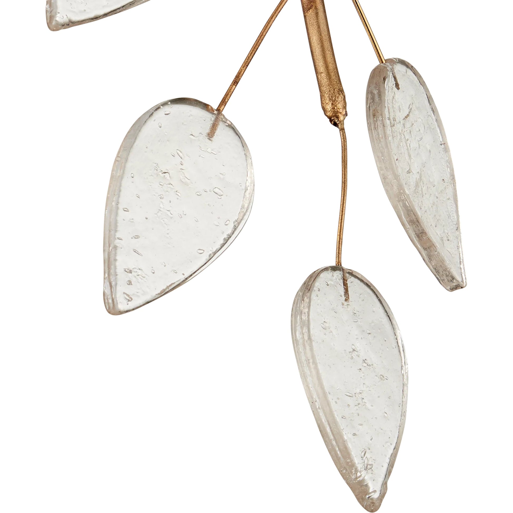 Banyan Pendant by Currey and Company in antique brass, clear. Made from brass, metal, glass in a modern style.