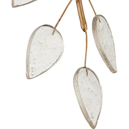 Banyan Pendant by Currey and Company in antique brass, clear. Made from brass, metal, glass in a modern style.