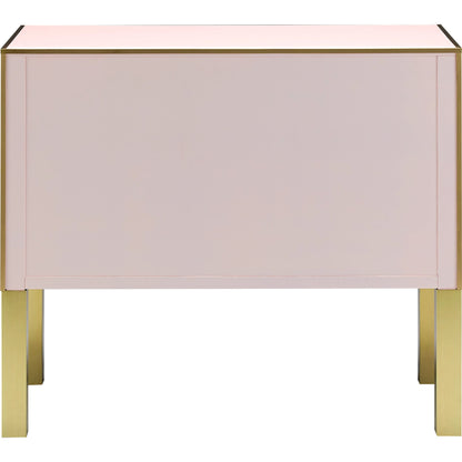 Arden Chest by Currey and Company in ivory, satin brass. Made from reverse painted glass, brass, solid hardwood, faux suede in a traditional style.