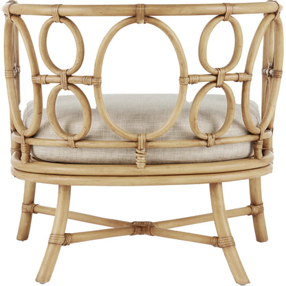 Tegal Muslin Chair by Currey and Company in rattan, natural. Made from rattan, wood, leather, finn natural in a coastal style.