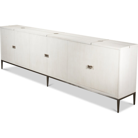 Barton Cabinet by Sarreid Ltd.. Made from oak veneer, metal in a modern style.