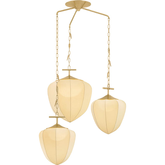 001 SI-2544316 | Primary Silo | Hoshi Chandelier by Corbett in vintage brass. Made from steel in a unique style.