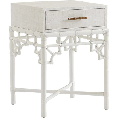 Arvida Shell Key Night Table by Tommy Bahama Home in shell key. Made from unique in a transitional style.