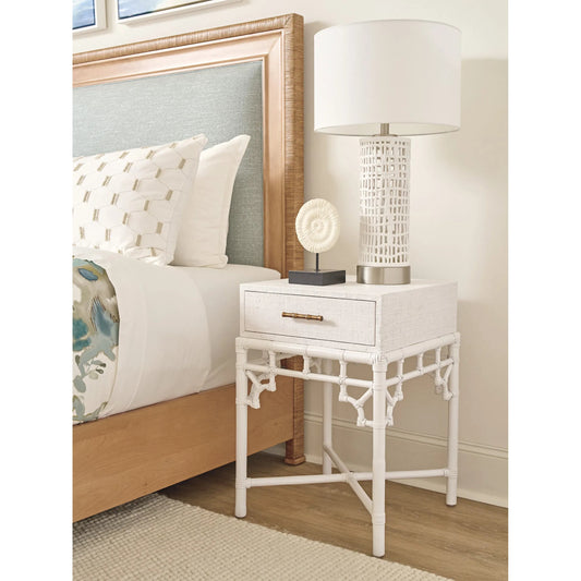 Arvida Shell Key Night Table by Tommy Bahama Home in shell key. Made from unique in a transitional style.