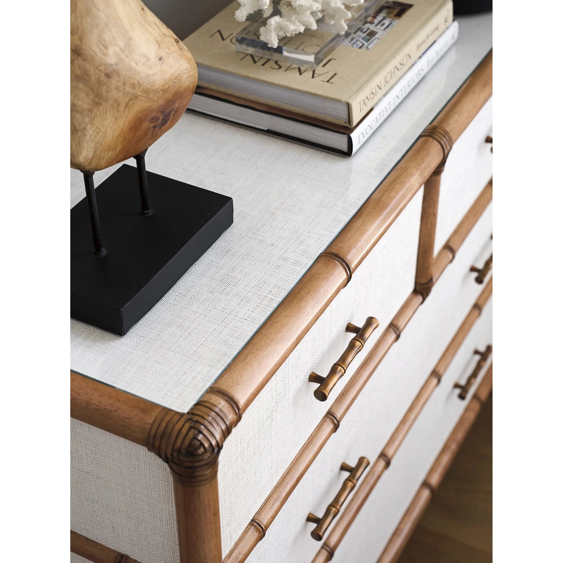 Hall Chest by Tommy Bahama Home in shell key. Made from unique in a unique style.
