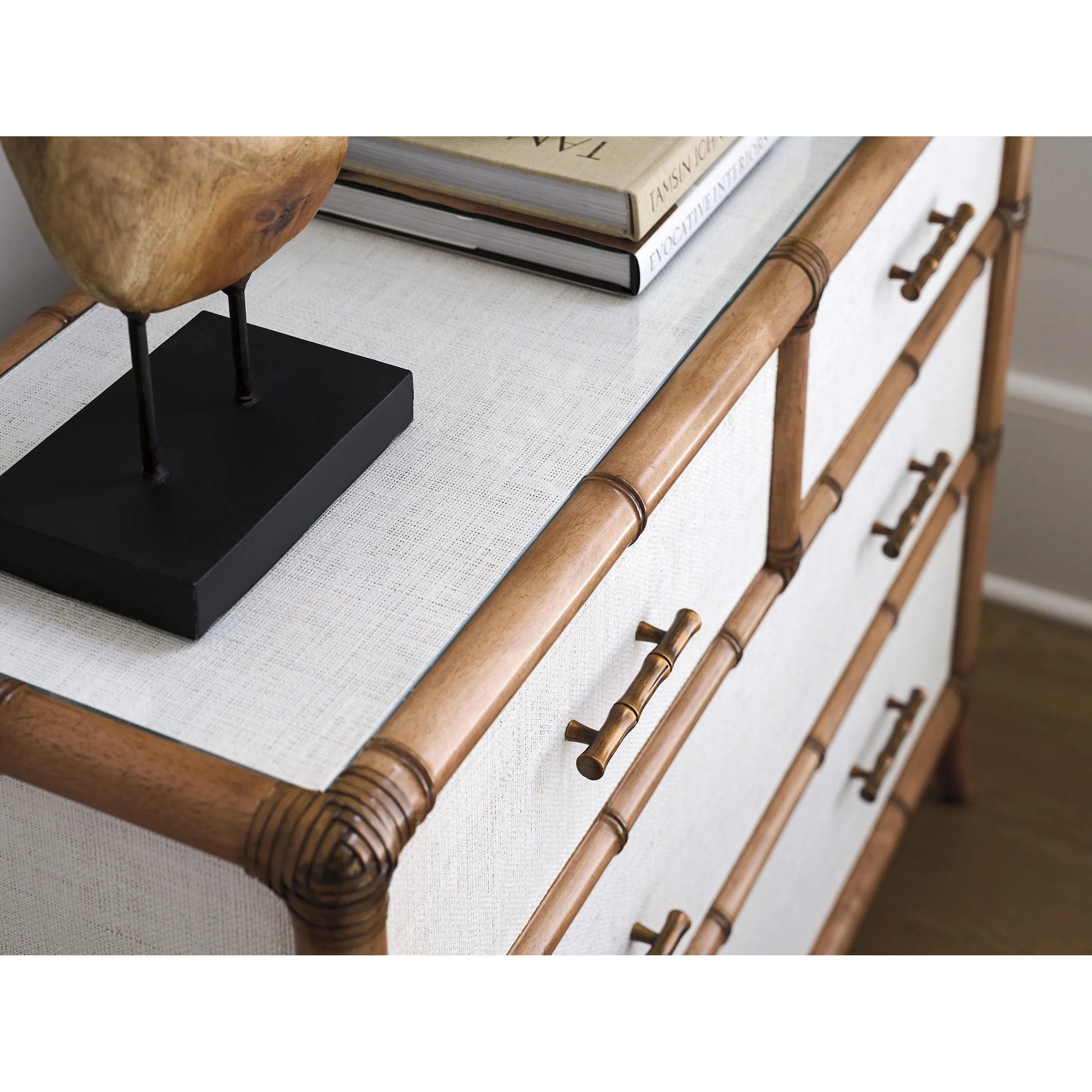 Hall Chest by Tommy Bahama Home in shell key. Made from unique in a unique style.
