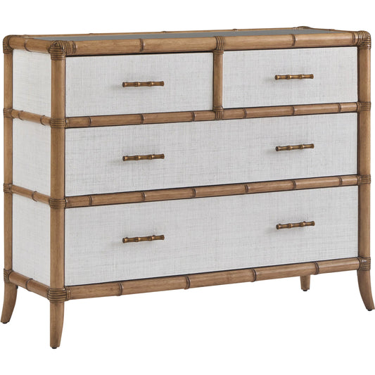 Hall Chest by Tommy Bahama Home in shell key. Made from unique in a unique style.