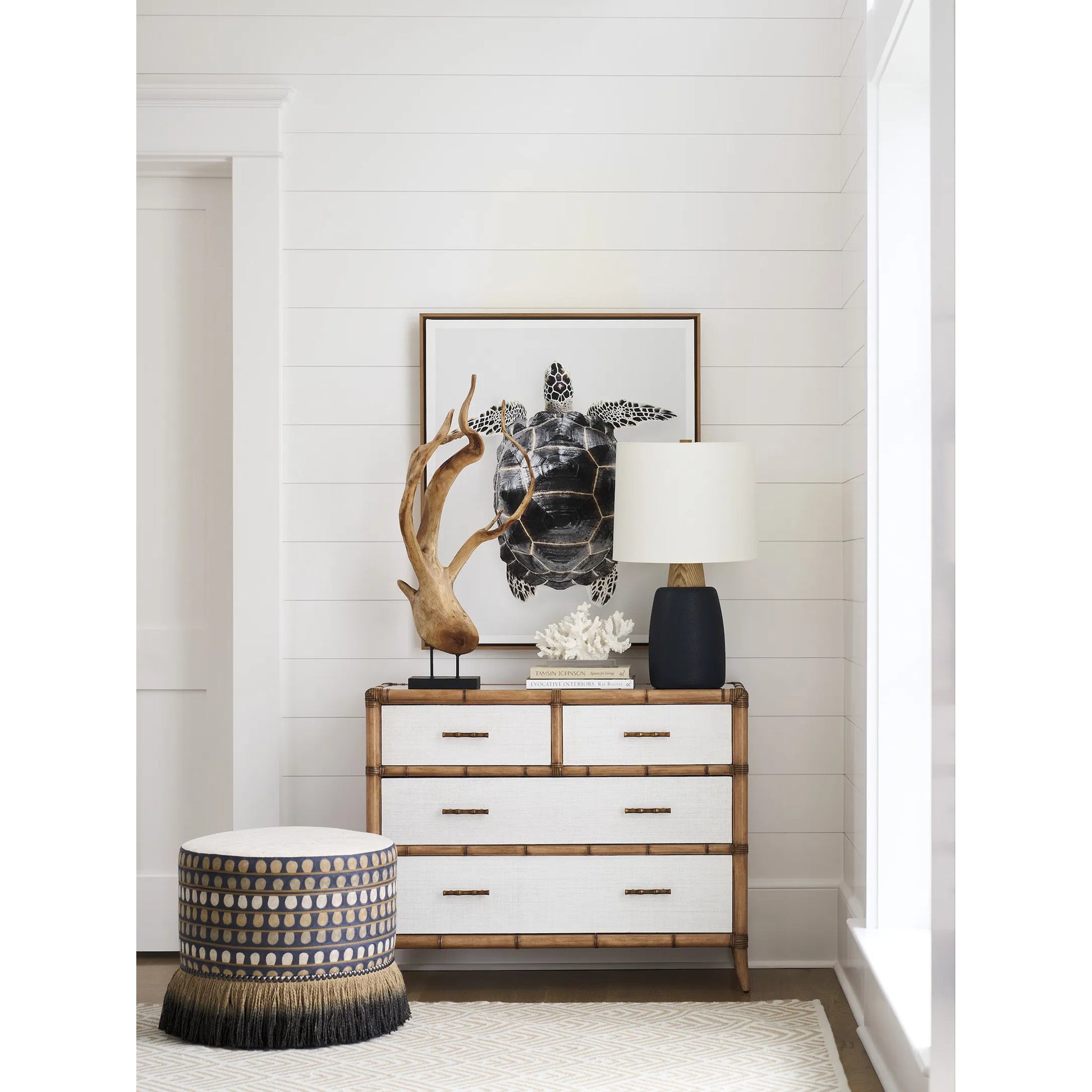 Hall Chest by Tommy Bahama Home in shell key. Made from unique in a unique style.