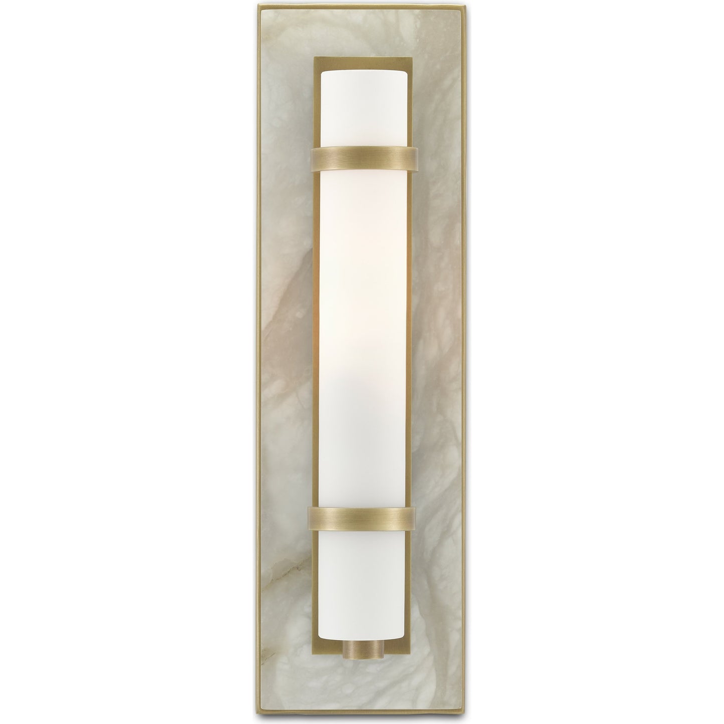 000 SI-1894211 | Additional Silo | Bruneau Wall Sconce by Currey and Company. Made from alabaster, steel, glass in a modern style.