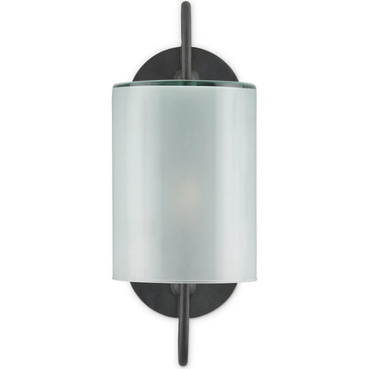 Glacier Wall Sconce by Currey and Company. Made from wrought iron, glass in a traditional style.